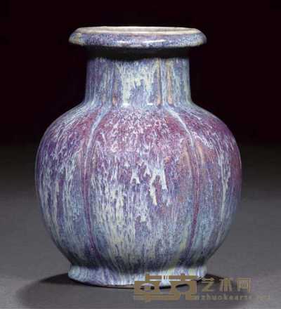 18th century A flambe glazed hu vase 